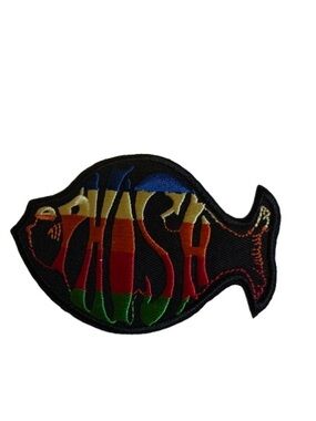 Phish Fish Embroidered Patch Black n rainbow Psychedelic Jam Band patch